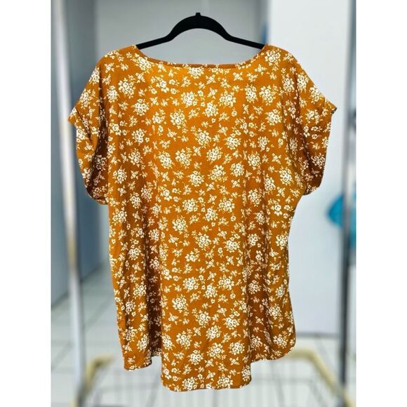 Speed Limit MPH Women’s 2X Copper Floral Lightweight Short Sleeve Boxy Top • GUC - Picture 3 of 12